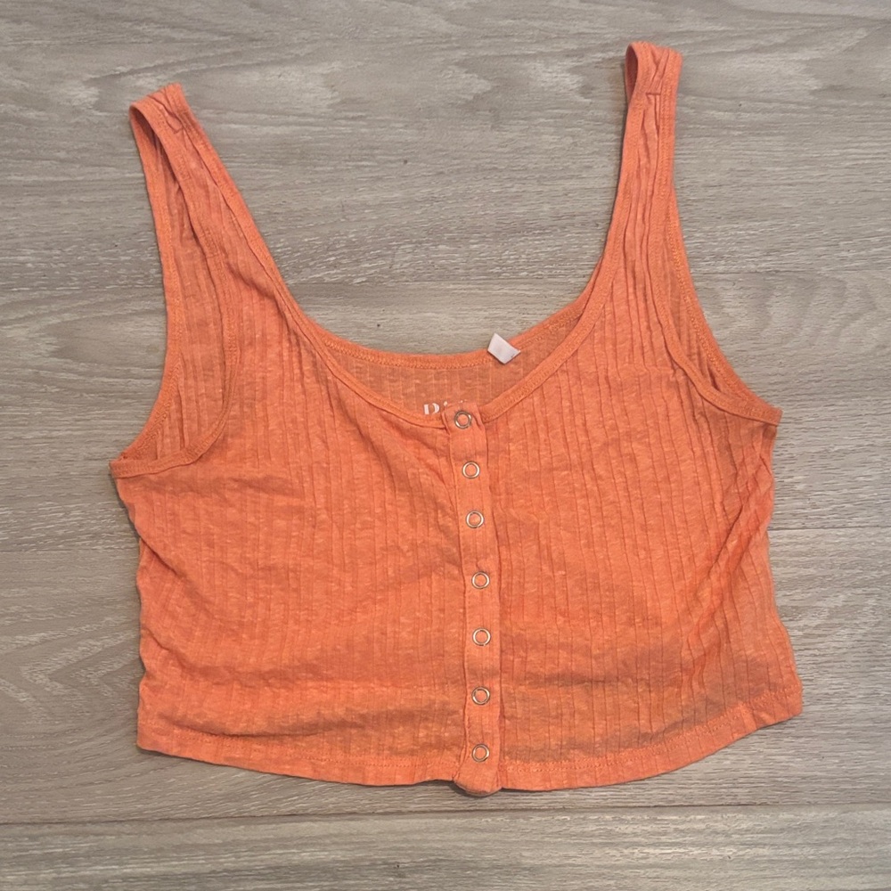 PacSun Orange Ribbed Crop Top